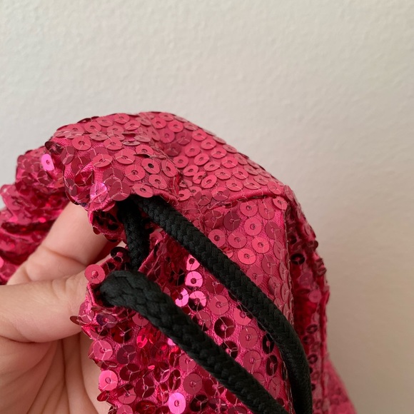 🌸 3/$10 Pink Sequence Drawstring Bag - Picture 6 of 9